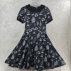 Modcloth x Collectif Women 6 Dress Black Witch Haunted House Spooky Halloween